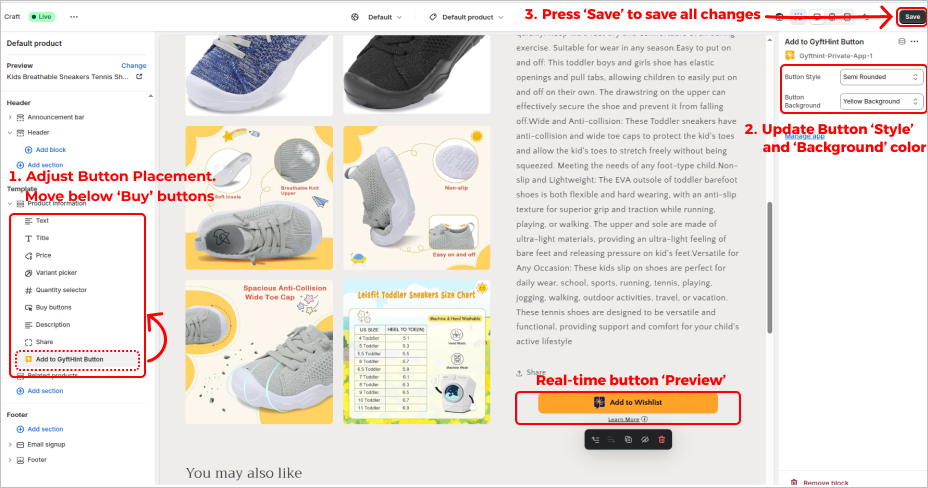 Product Page Setup Instructions